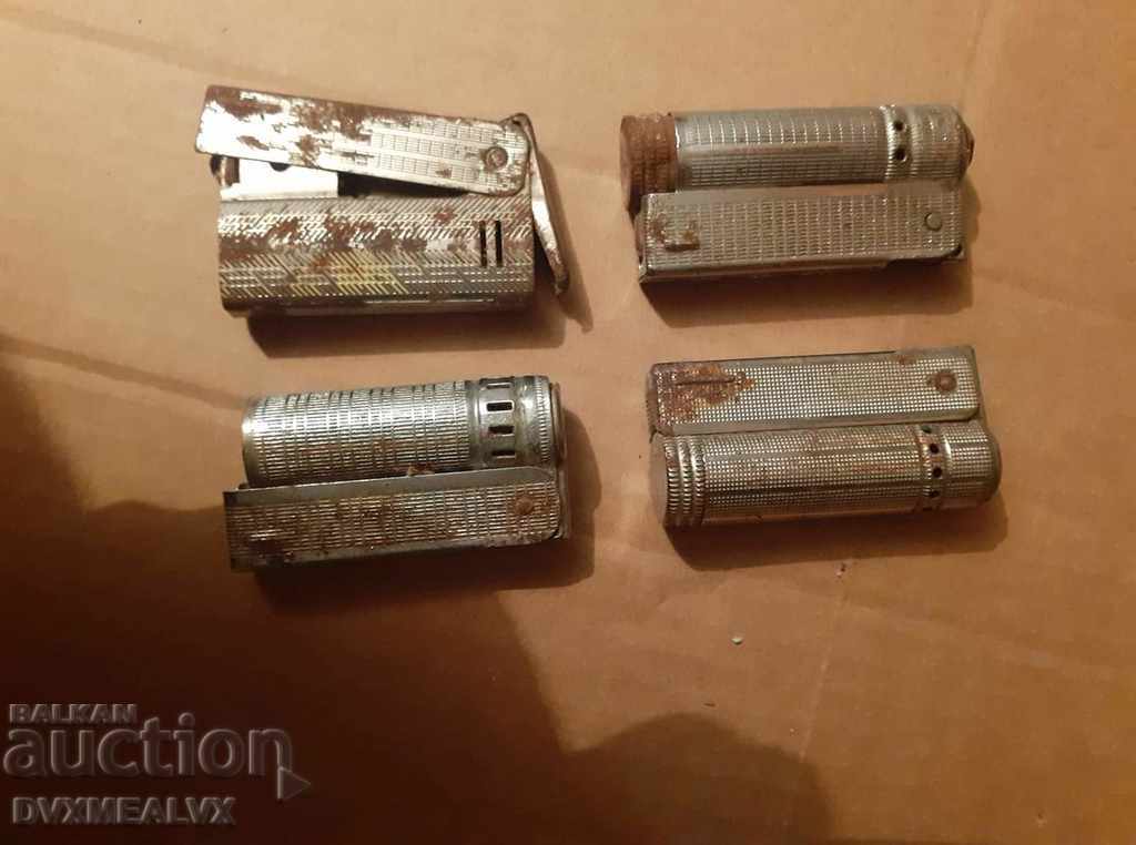 Lot of 4 old petrol lighters with price 25.00 BGN | € 12.78 Lot of 4 old petrol lighters with price 25.00 BGN | € 12.78