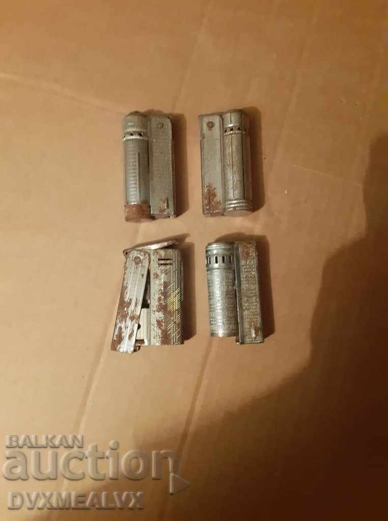 Lot of 4 old petrol lighters