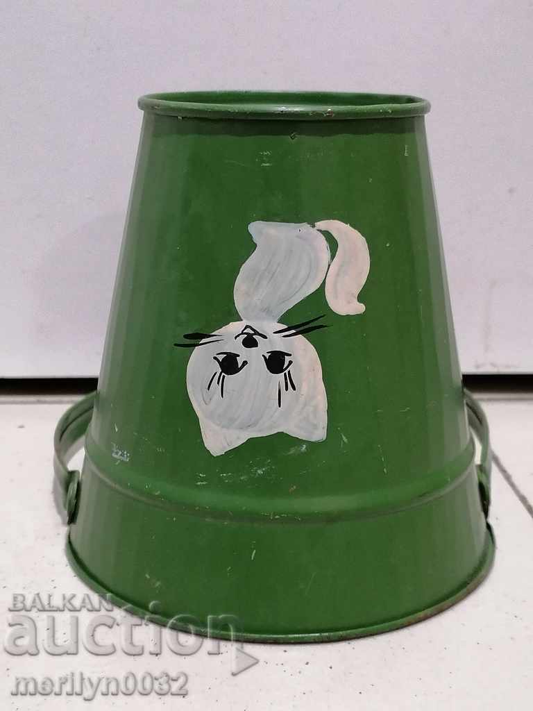 Auction Children's tin toy bucket, bucket NRB Auction Children's tin toy bucket, bucket NRB