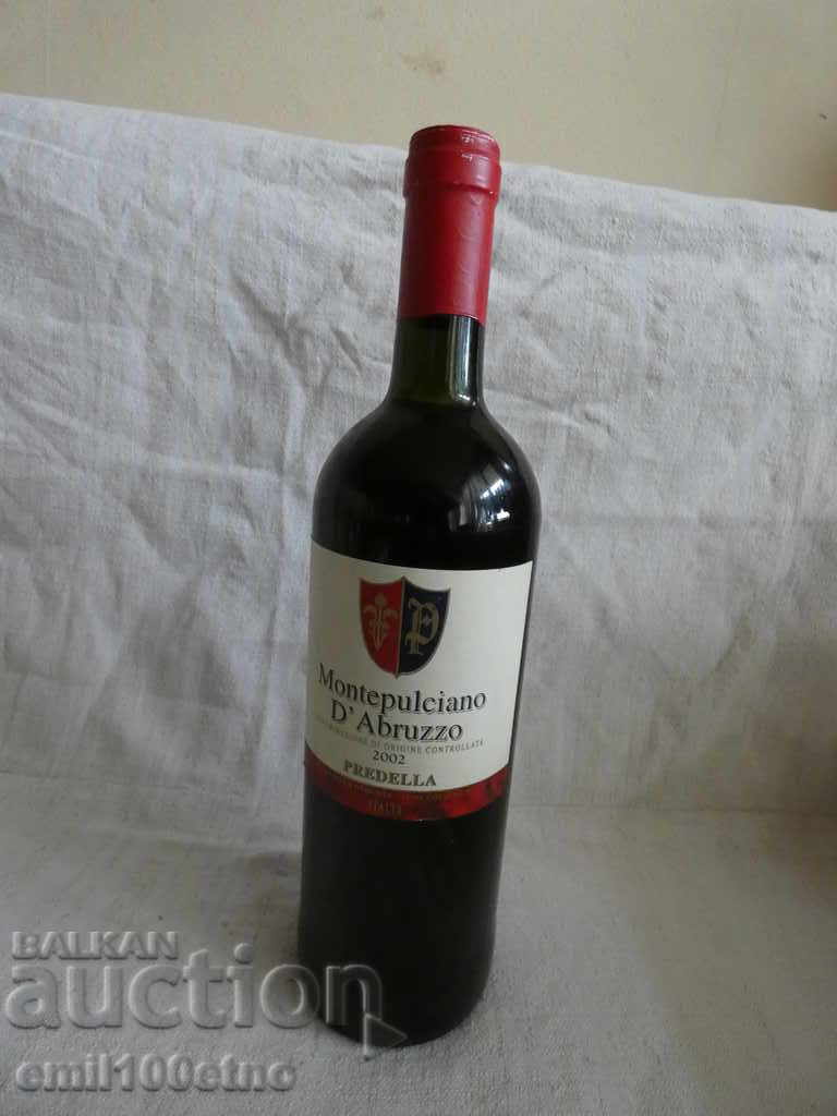 Bottle of red wine Montepulciano d'Abruzzo 2002 PREDELLA