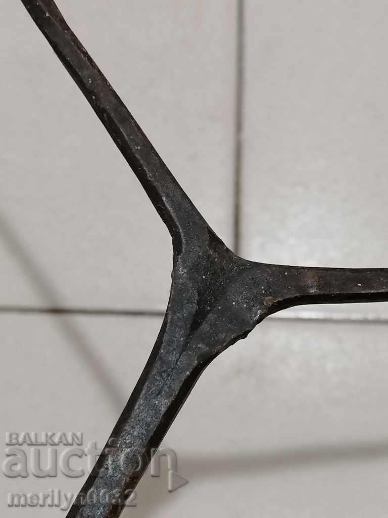 Αρχαίο δεκανίκι, μπορντό, κατσαβίδι, σφυρήλατο σίδερο - 5