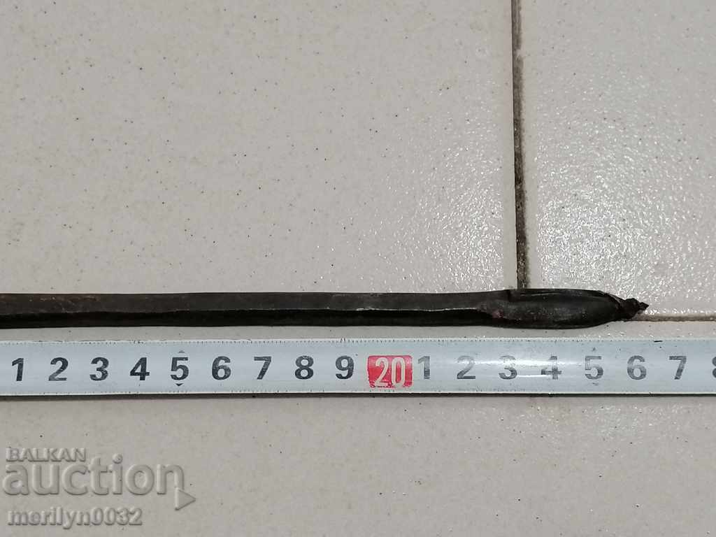 Αρχαίο δεκανίκι, μπορντό, κατσαβίδι, σφυρήλατο σίδερο - 6