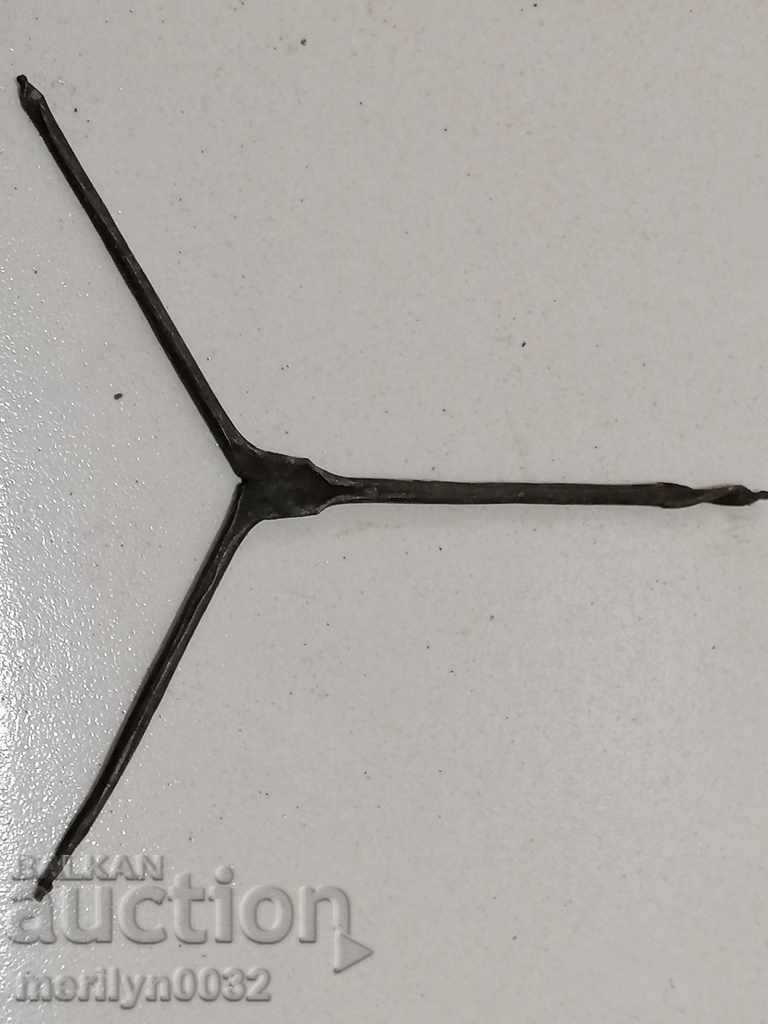 Auction Ancient crutch, burgundy, screwdriver, wrought iron Auction Ancient crutch, burgundy, screwdriver, wrought iron