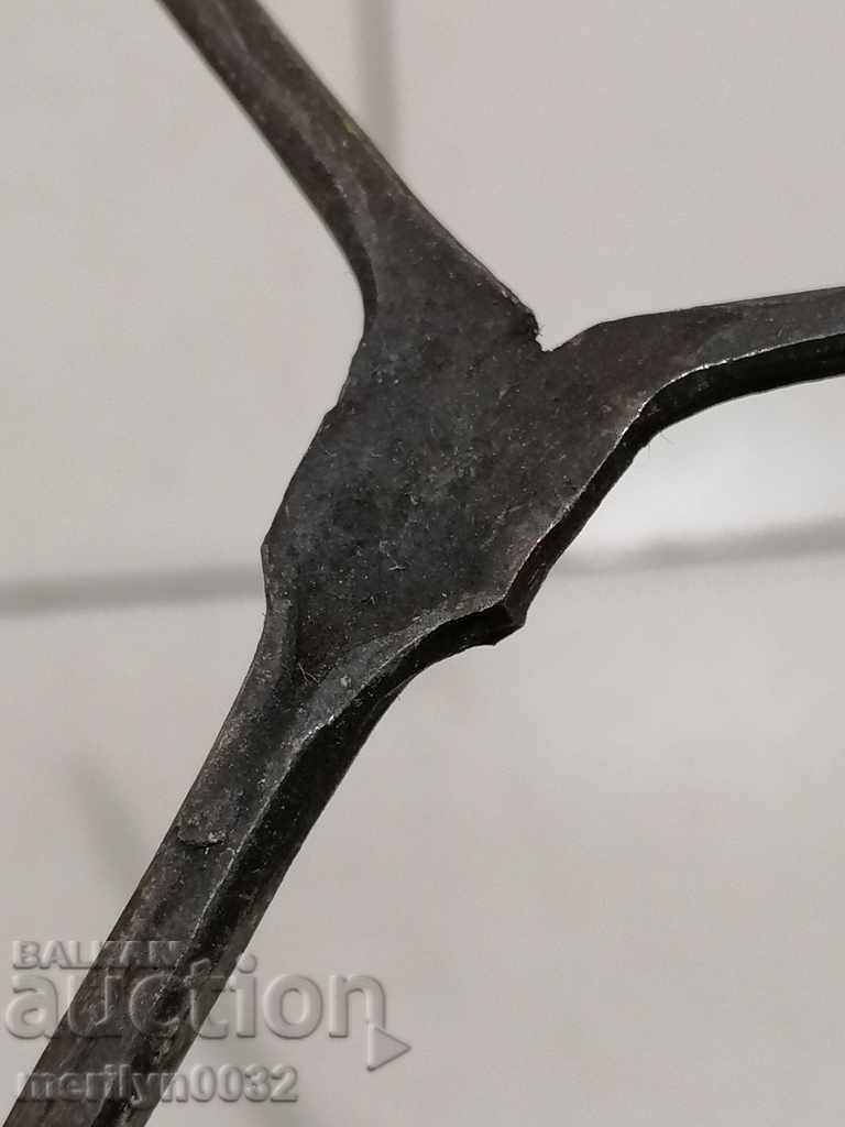 Ancient crutch, burgundy, screwdriver, wrought iron - 5 Ancient crutch, burgundy, screwdriver, wrought iron - 5