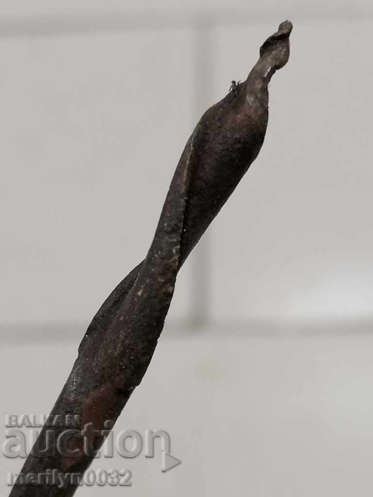 Ancient crutch, burgundy, screwdriver, wrought iron - 6 Ancient crutch, burgundy, screwdriver, wrought iron - 6