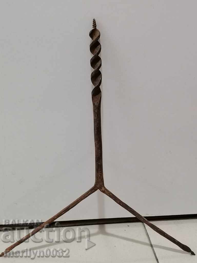 Ancient crutch, burgundy, screwdriver, wrought iron - 5 Ancient crutch, burgundy, screwdriver, wrought iron - 5