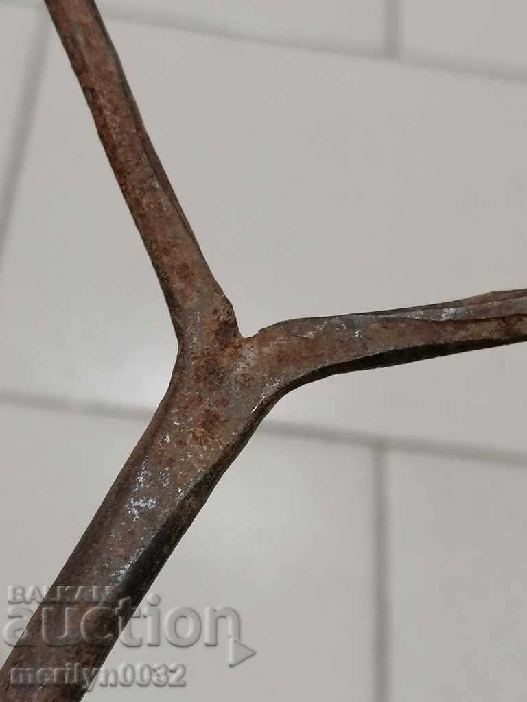 Ancient crutch, burgundy, screwdriver, wrought iron - 6 Ancient crutch, burgundy, screwdriver, wrought iron - 6