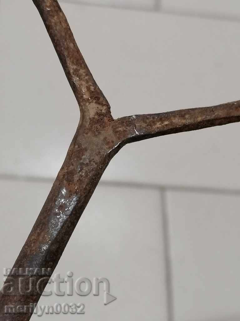 Ancient crutch, burgundy, screwdriver, wrought iron - 7 Ancient crutch, burgundy, screwdriver, wrought iron - 7