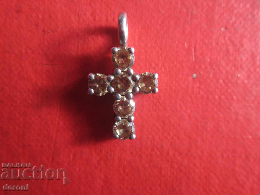 Amazing silver cross with stones