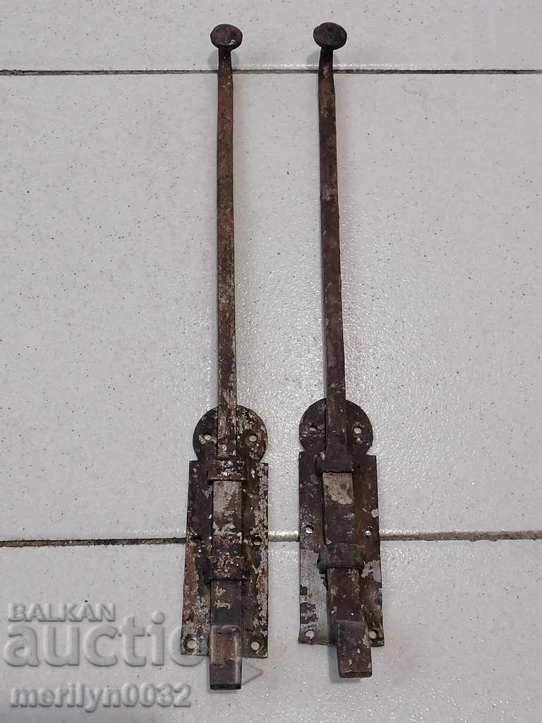 Auction  Old forged latch 2 pieces, latch, lock, reamer