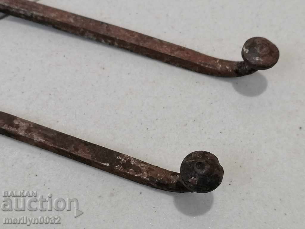 Old forged latch 2 pieces, latch, lock, reamer - 5