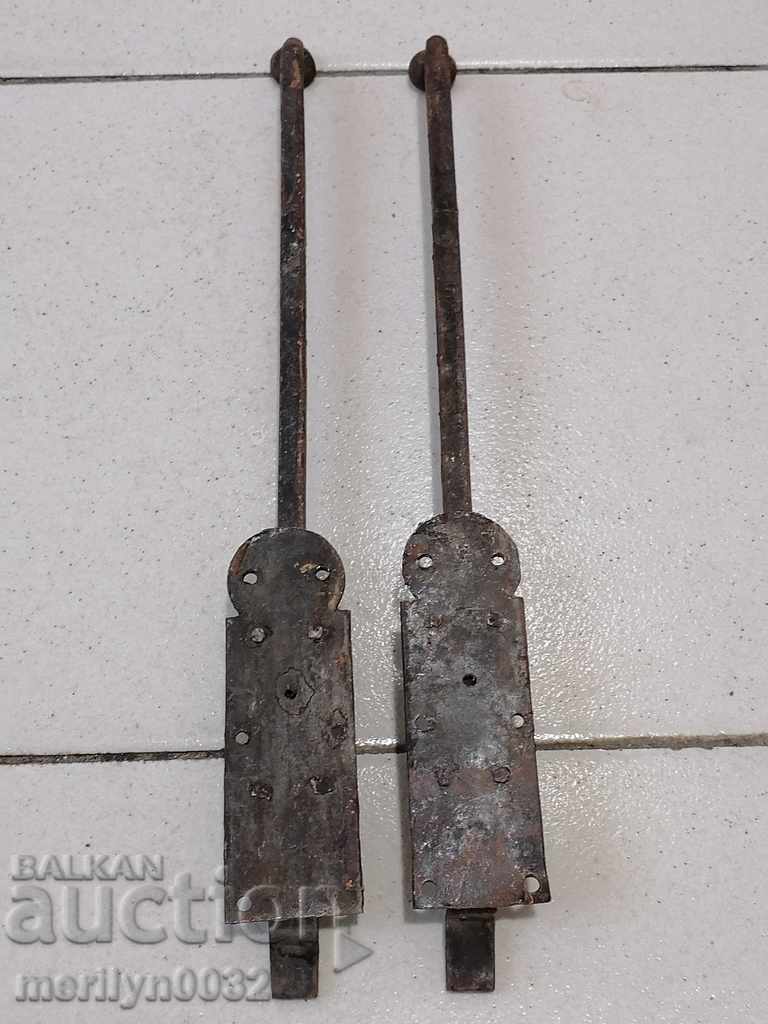 Old forged latch 2 pieces, latch, lock, reamer - 6