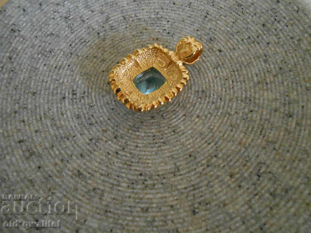 Auction  Medallion with first-class Topaz, Sapphire, Silver 925 gilding