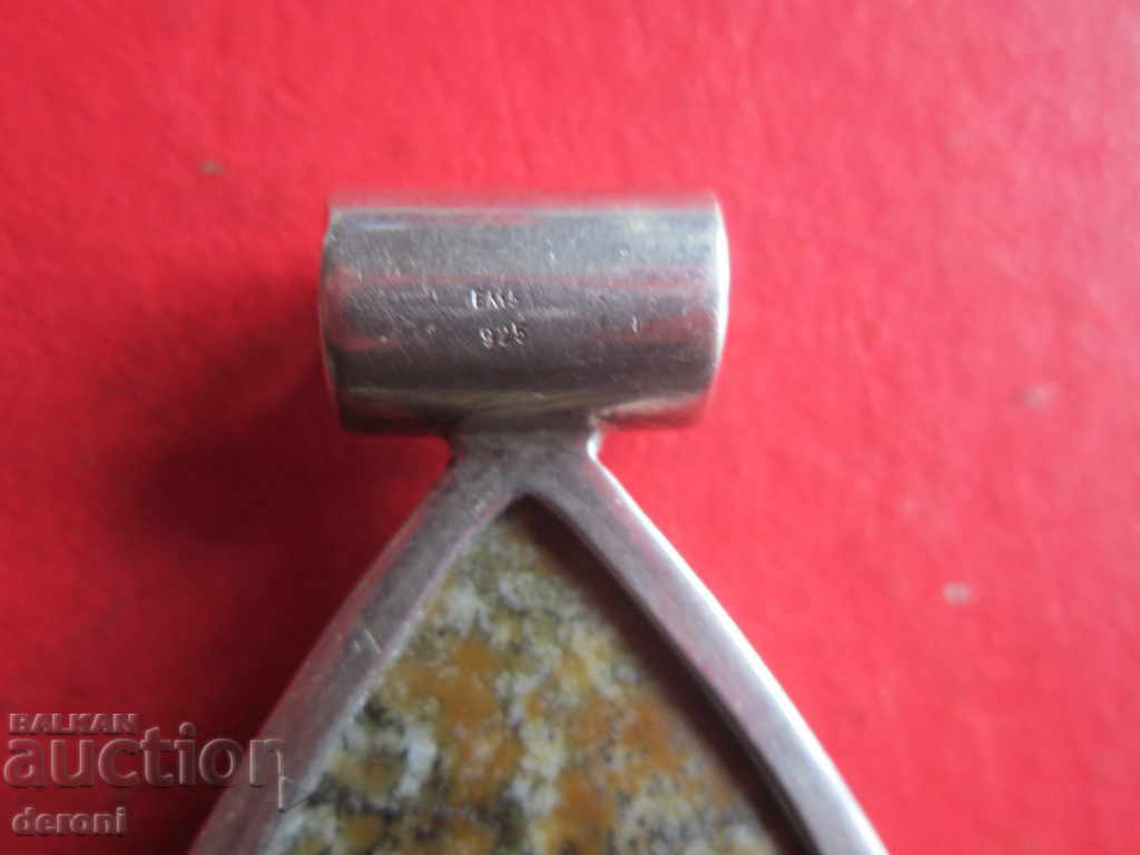 Unique silver pendant necklace silver pendant with stone - 5