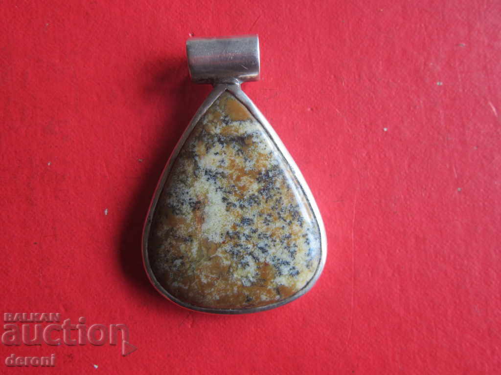 Unique silver pendant necklace silver pendant with stone - 7