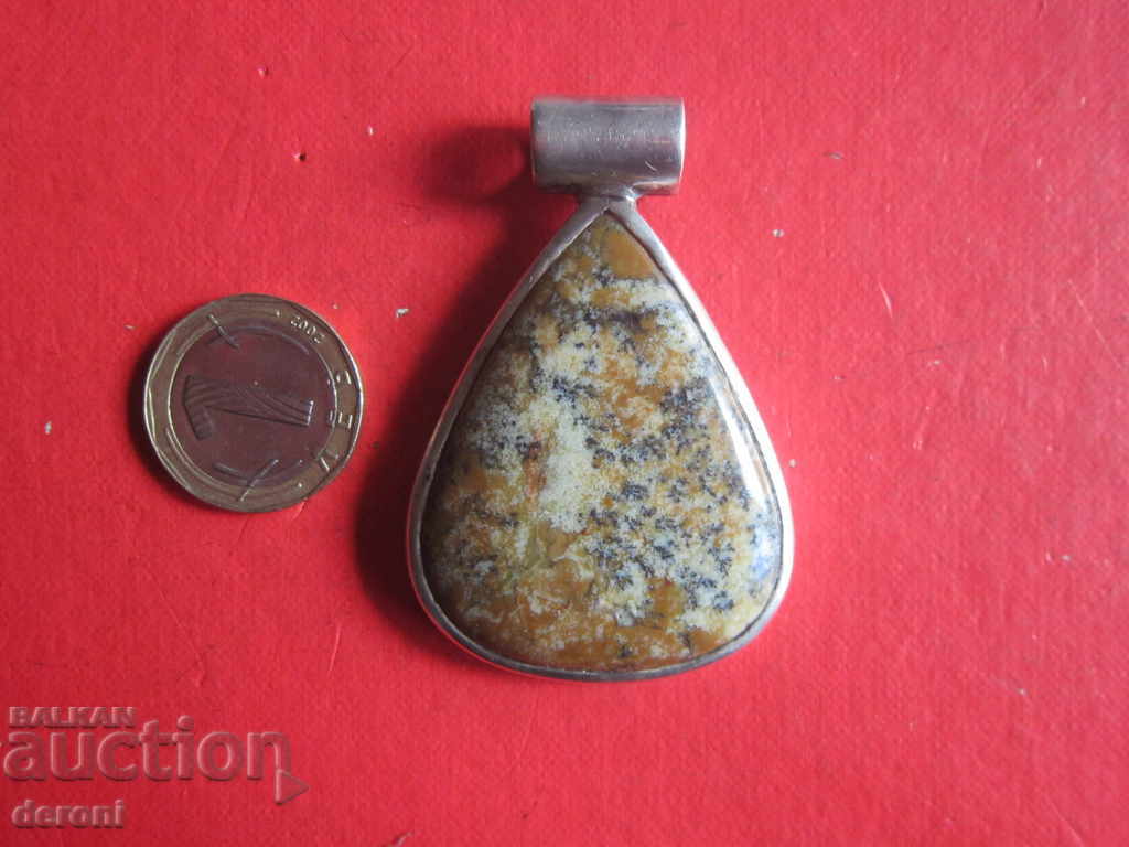 Unique silver pendant necklace silver pendant with stone
