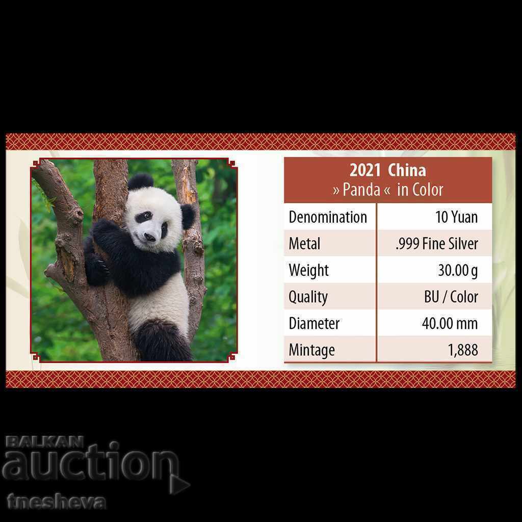 Auction  China Panda 2021 - 30 gr. Silver - COLOR + CERTIFICATE