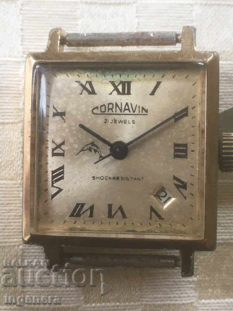 CORNAVIN WRISTWATCH WORKING GOLD PLATED 10 MICRONS MARKING CORNAVIN WRISTWATCH WORKING GOLD PLATED 10 MICRONS MARKING