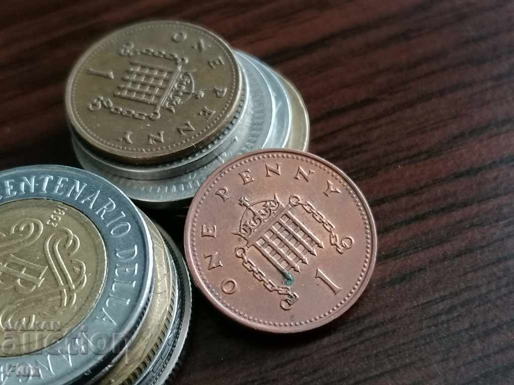 Монета - Великобритания - 1 пени | 1993г.