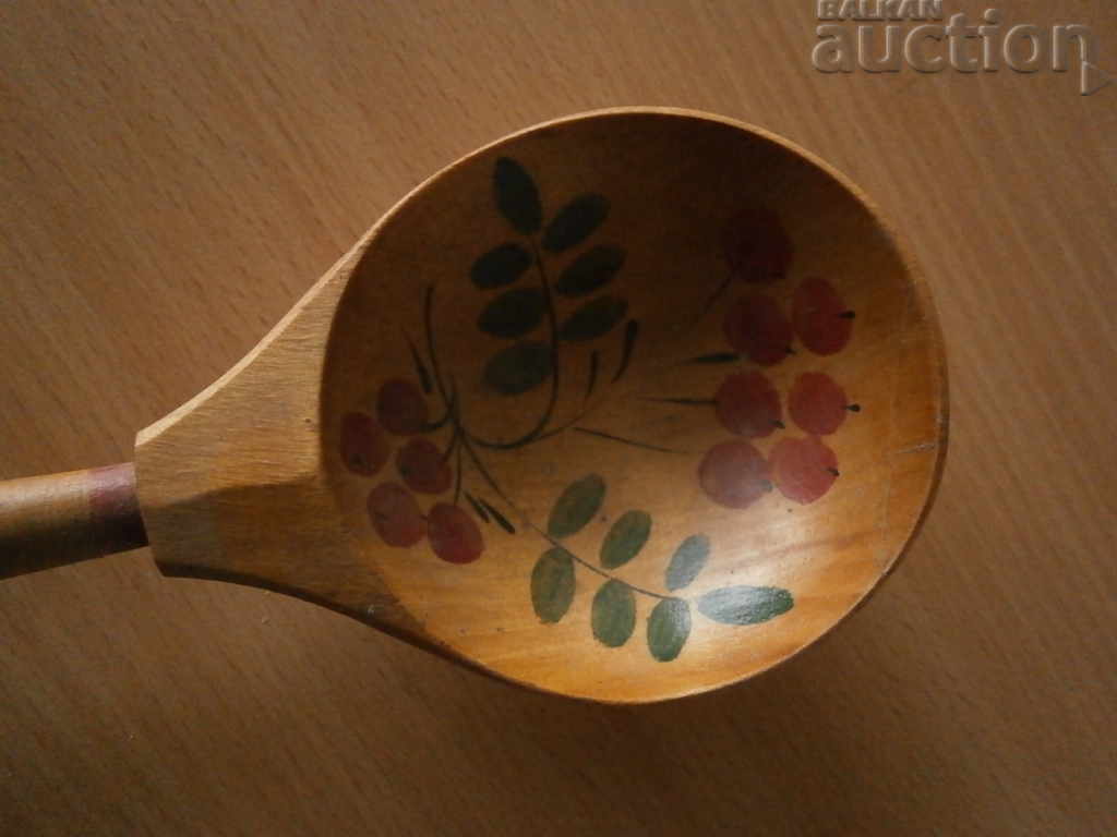 Auction  ancient primitive wooden spoon
