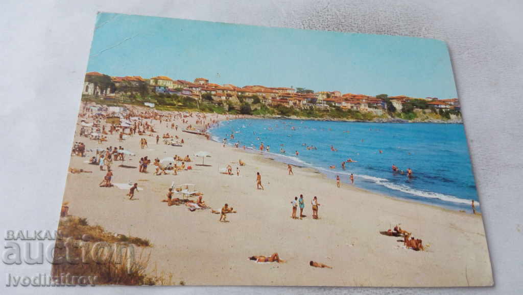 Пощенска картичка Созопол Градският плаж