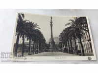 Carte poștală Barcelona Paseo de Colon 1940
