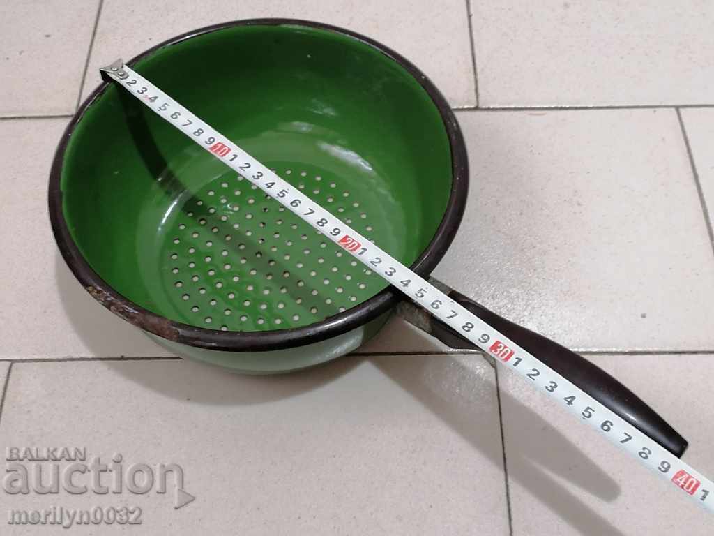 Enameled colander court enamel early socialist 70s PRC - 5 Enameled colander court enamel early socialist 70s PRC - 5