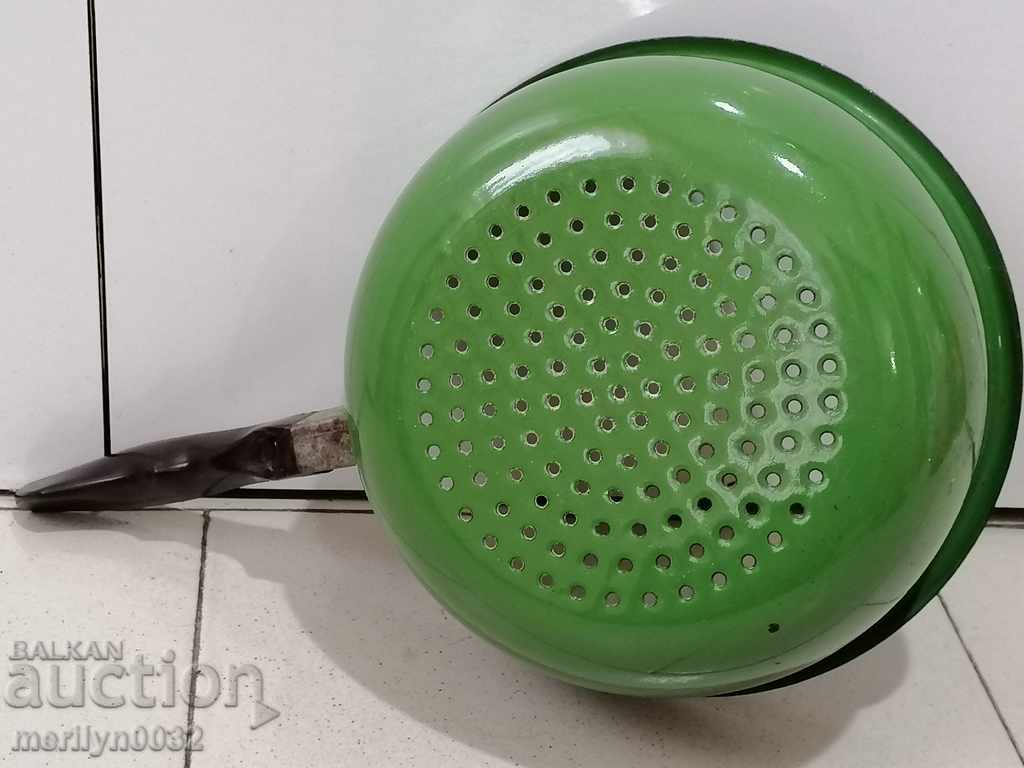 Enameled colander court enamel early socialist 70s PRC - 6 Enameled colander court enamel early socialist 70s PRC - 6