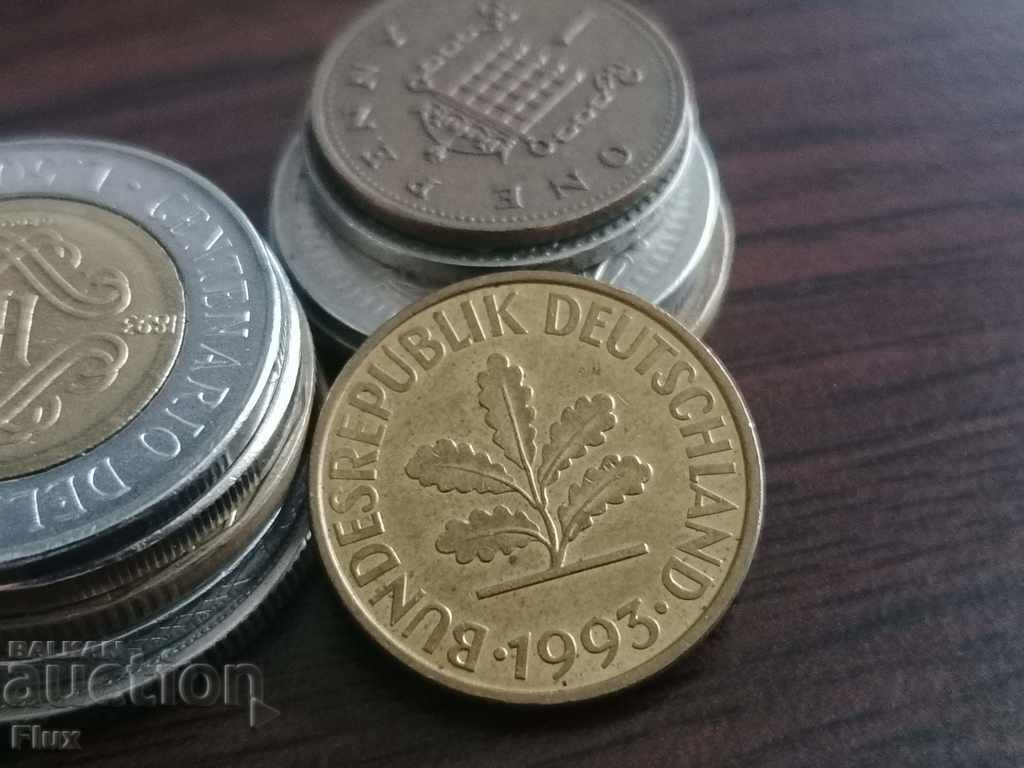 Coin - Germany - 10 pfennigs 1993; J series with price 0.90 BGN | € 0.46 Coin - Germany - 10 pfennigs 1993; J series with price 0.90 BGN | € 0.46