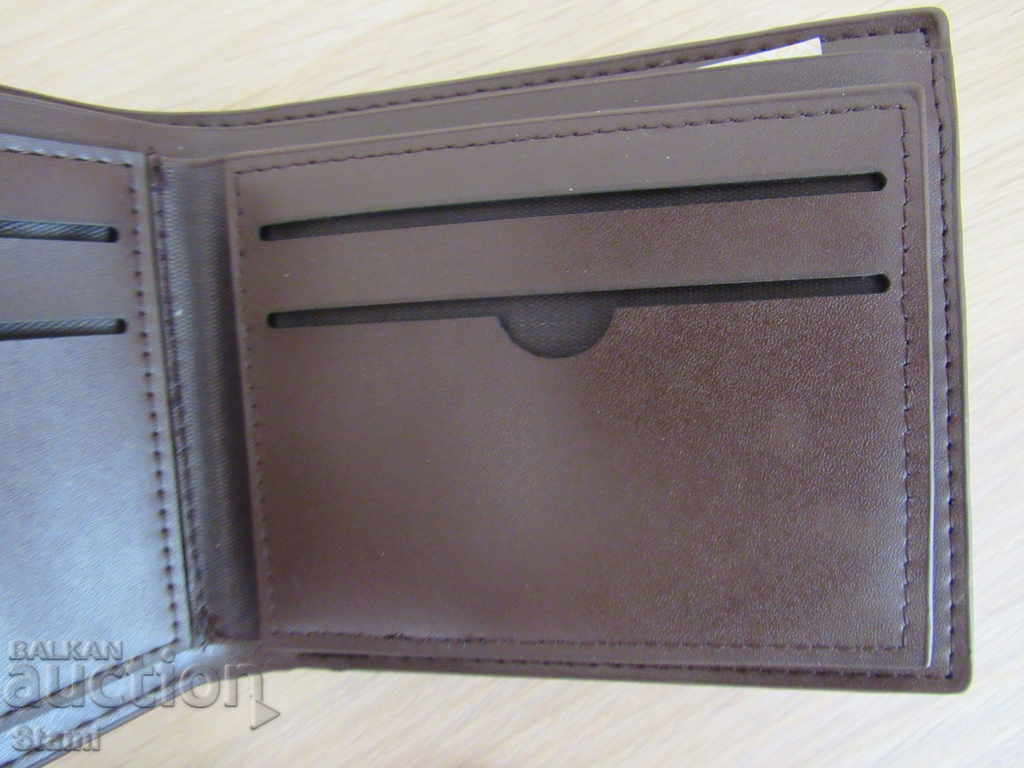 Men's wallet made of genuine leather-brown, new, Mongolia - 6 Men's wallet made of genuine leather-brown, new, Mongolia - 6