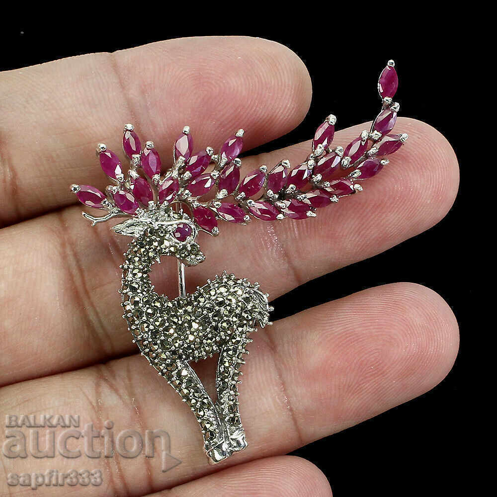 CHRISTMAS DEER LUXURY BROOCH WITH RUBIES with price 682.00 BGN | € 348.70 CHRISTMAS DEER LUXURY BROOCH WITH RUBIES with price 682.00 BGN | € 348.70