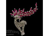 DEER UNIQUE LUXURY BROOCH WITH RUBY
