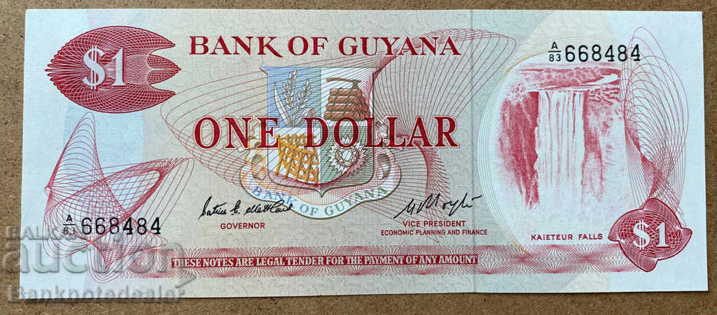 Guyana 1 Dollar 1966-92 Pick 21e Ref 8484 Unc