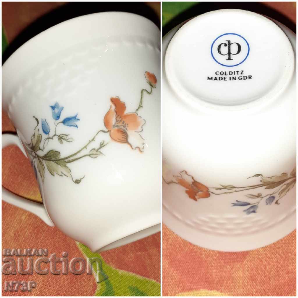 OLD PORCELAIN GLASS. MADE IN GDR. - 7 OLD PORCELAIN GLASS. MADE IN GDR. - 7