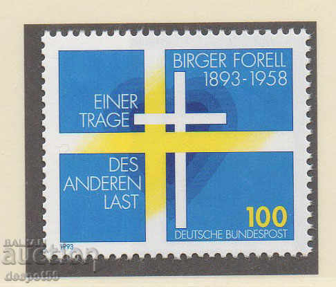 1993. ГФР. 100 г. от рождението на Биргер Форел, богослов.