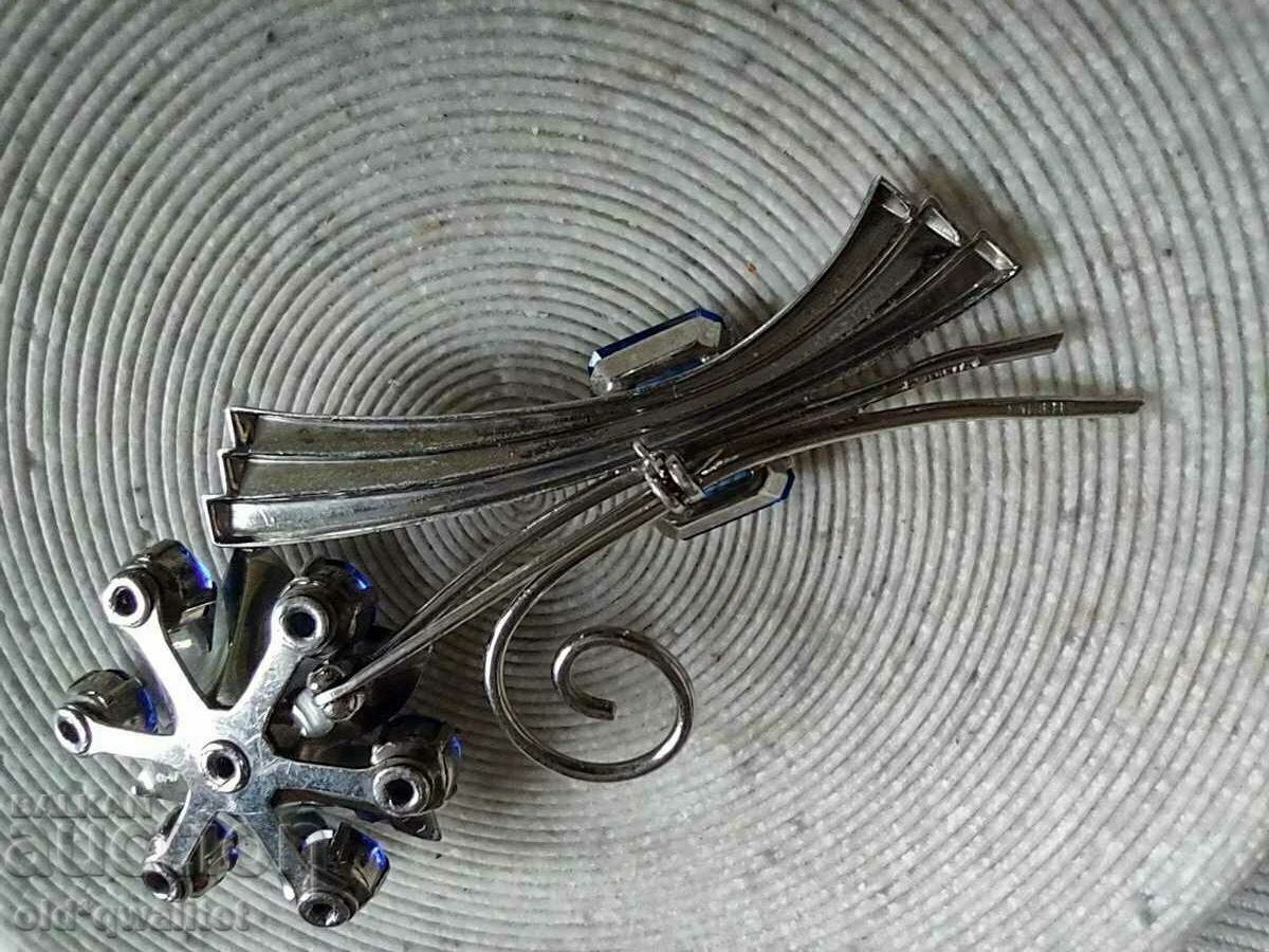 Unique large designer BROOCH, Coro Craft stamps - 6