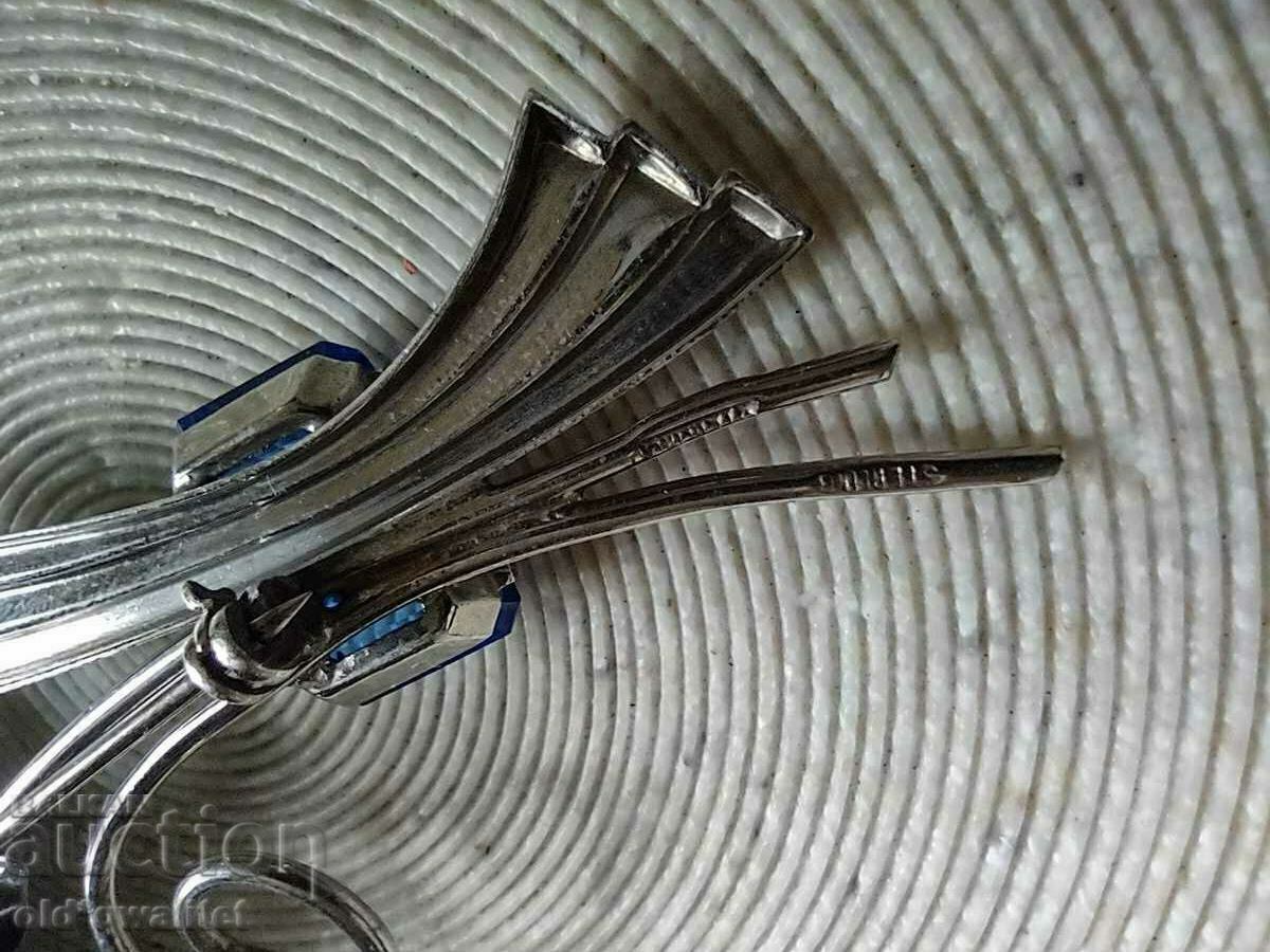 Unique large designer BROOCH, Coro Craft stamps - 7