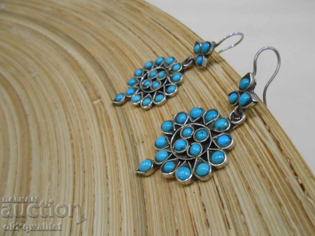 Beautiful long silver earrings, Silver 925 and blue stones with price 397.00 BGN | € 202.98 Beautiful long silver earrings, Silver 925 and blue stones with price 397.00 BGN | € 202.98