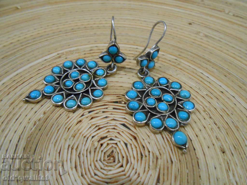 Beautiful long silver earrings, Silver 925 and blue stones - 5 Beautiful long silver earrings, Silver 925 and blue stones - 5