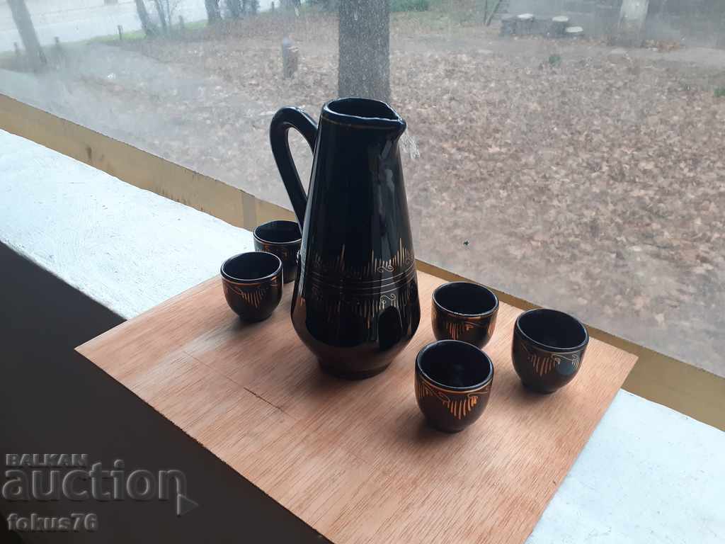 Auction Service for heated brandy glazed Trojan ceramics gilt Auction Service for heated brandy glazed Trojan ceramics gilt