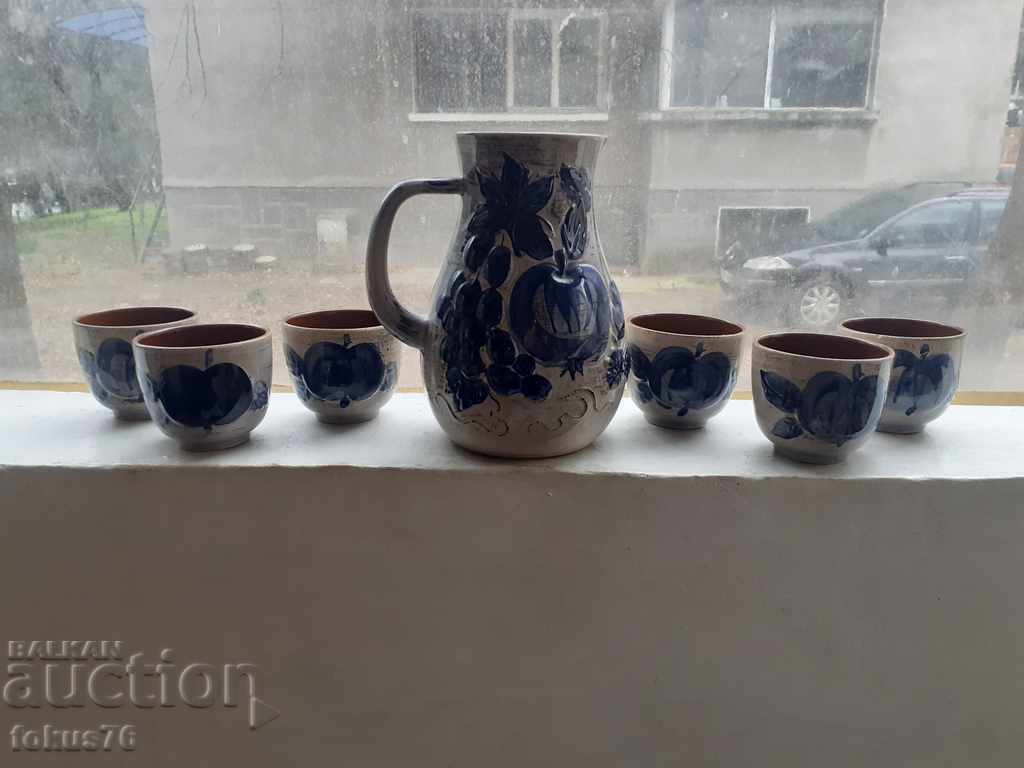 Auction Wine set German glazed ceramics Auction Wine set German glazed ceramics