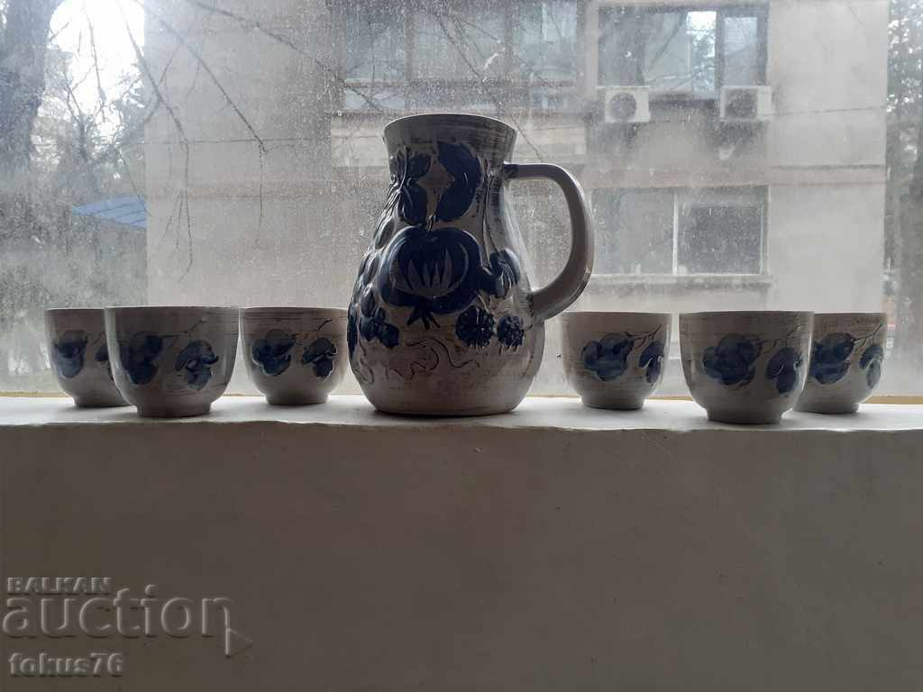 Wine set German glazed ceramics - 5 Wine set German glazed ceramics - 5