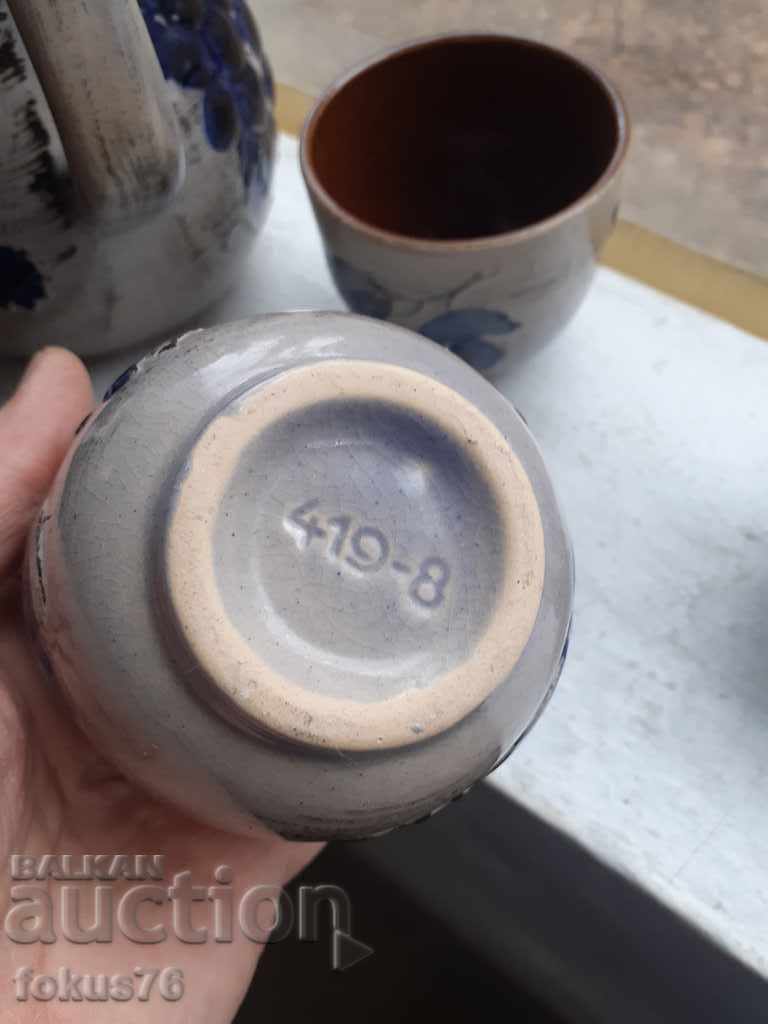 Wine set German glazed ceramics - 6 Wine set German glazed ceramics - 6