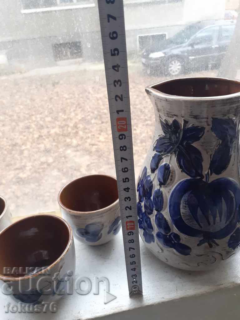 Wine set German glazed ceramics - 7 Wine set German glazed ceramics - 7