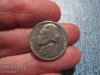 1987 год САЩ - 5 цента буква - P