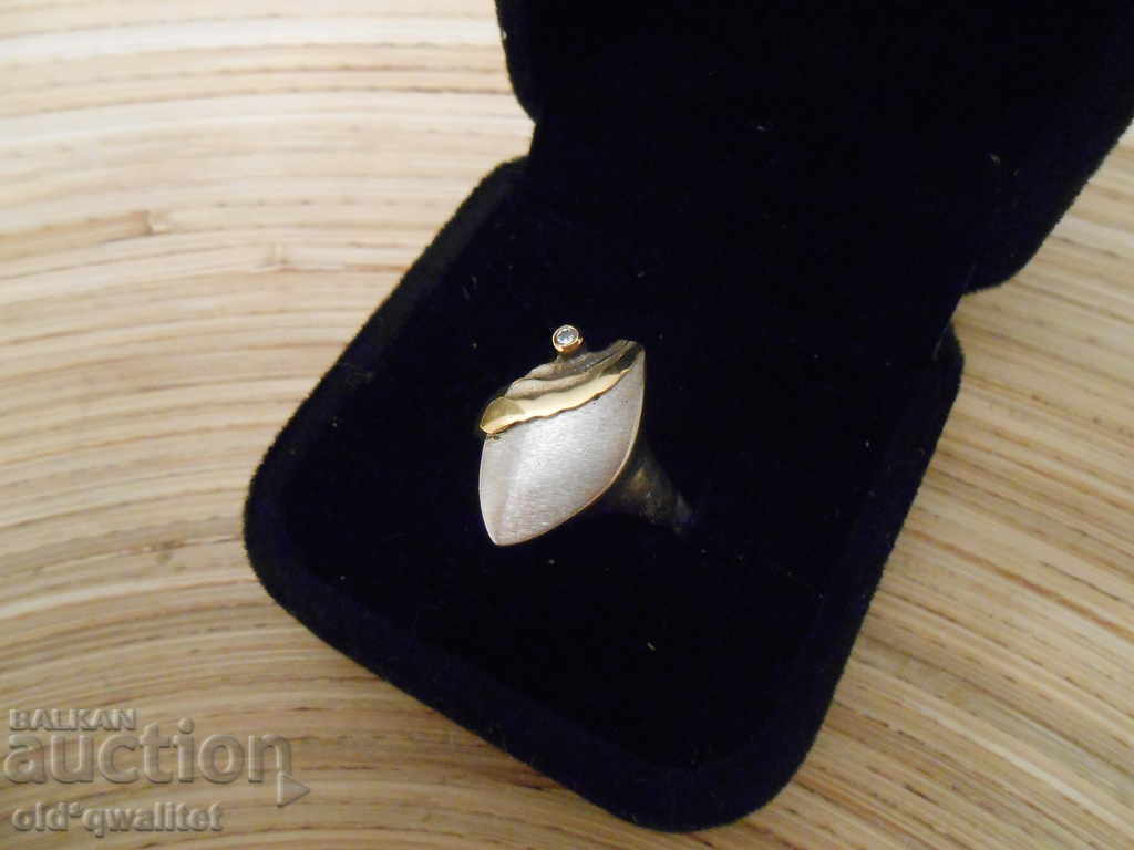Exquisite designer silver ring Diamond Silver 925 + AU with price 297.00 BGN | € 151.85