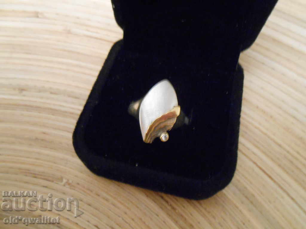 Delivery of Exquisite designer silver ring Diamond Silver 925 + AU