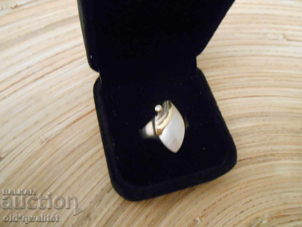 Exquisite designer silver ring Diamond Silver 925 + AU - 5