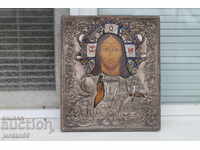 Russian icon-tempera / enamel silver plated