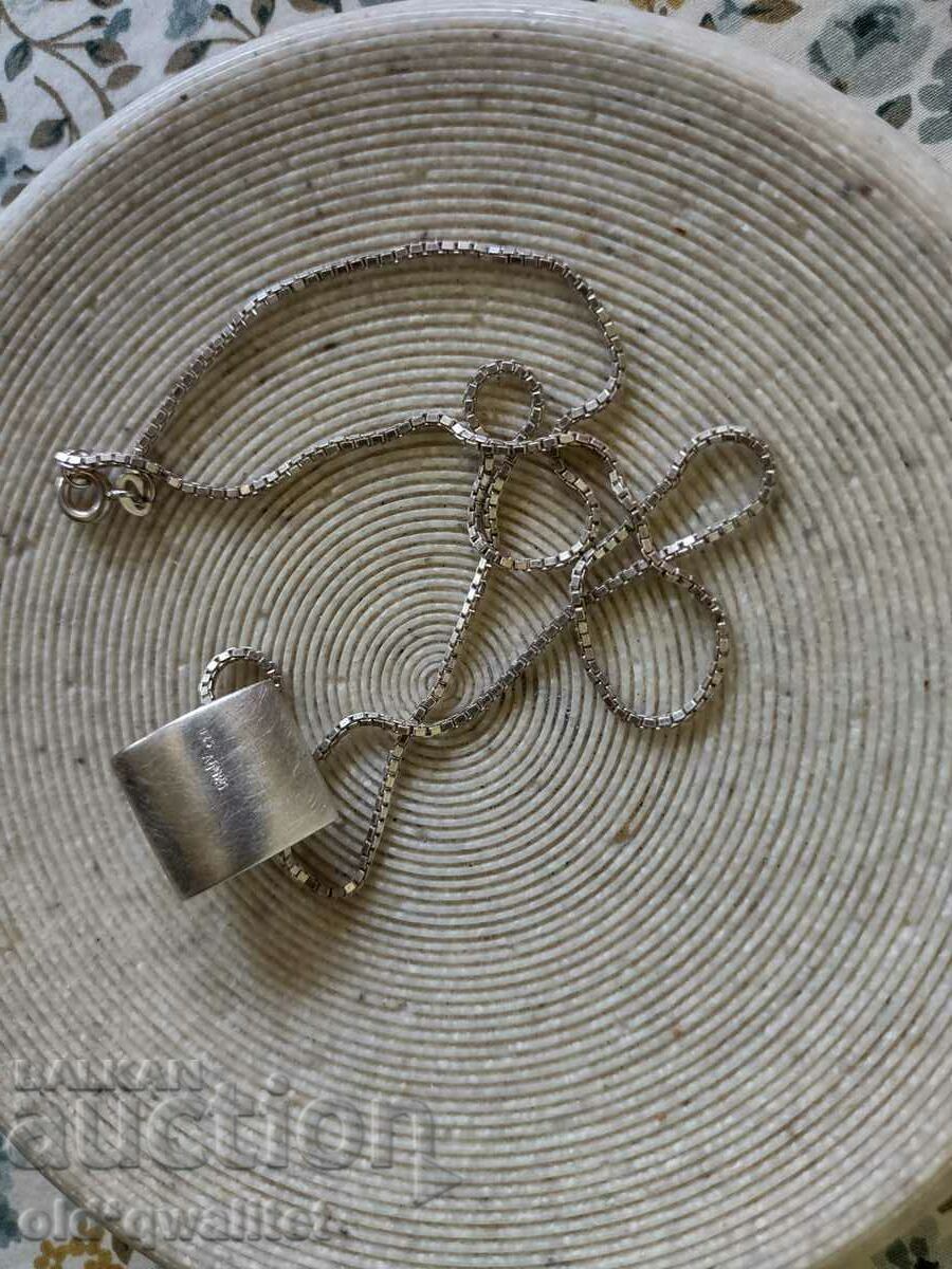 Auction LUXURIOUS designer necklace silver, stamp Auction LUXURIOUS designer necklace silver, stamp